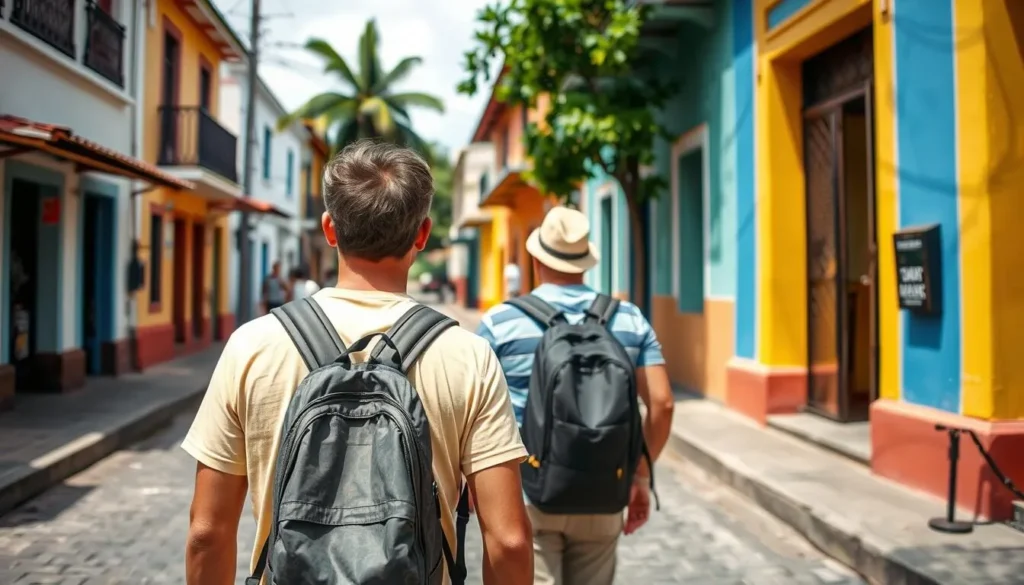 Traveler exploring the streets of Choluteca with a local guide