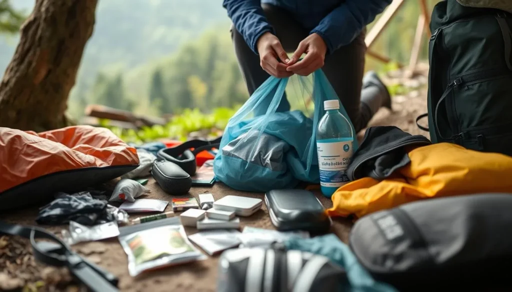 Traveler packing essential gear for Betung Kerihun National Park expedition