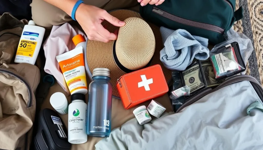 Traveler packing essentials for a trip to Acklins Island