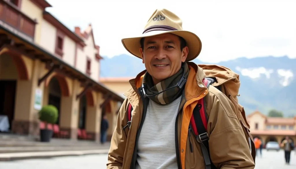 Traveler prepared with proper clothing for Riobamba Ecuador's altitude, essential for enjoying the best things to do in comfort
