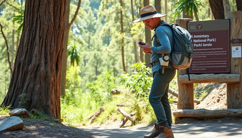 Traveler with proper gear and equipment for exploring Amboro National Park