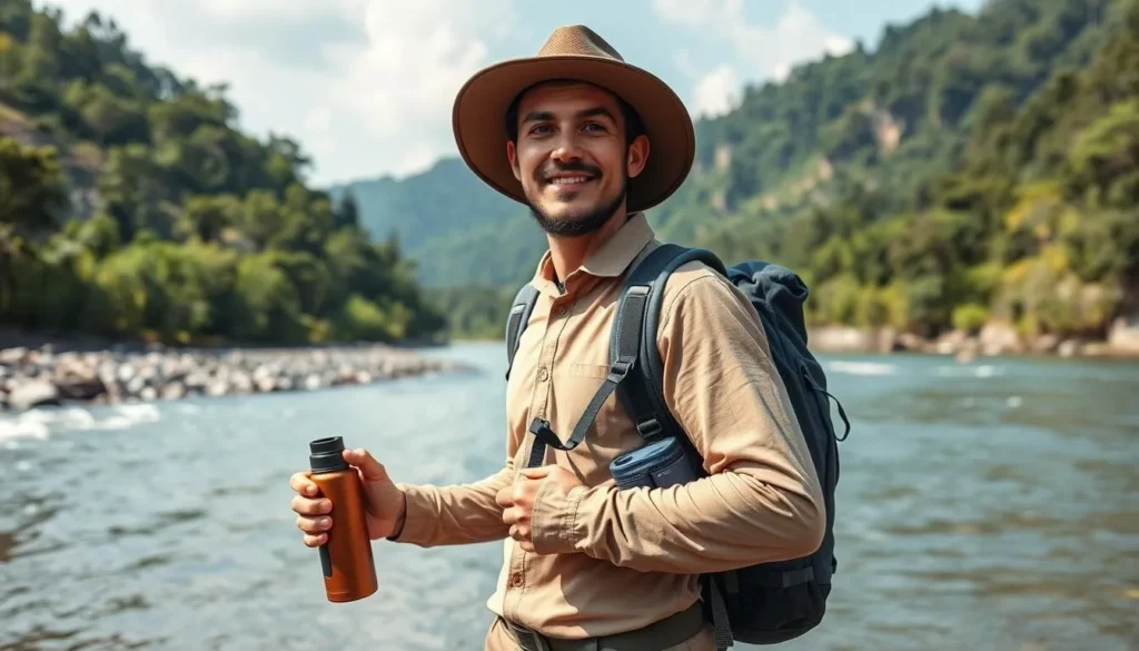 Traveler with proper gear for exploring Berbak National Park