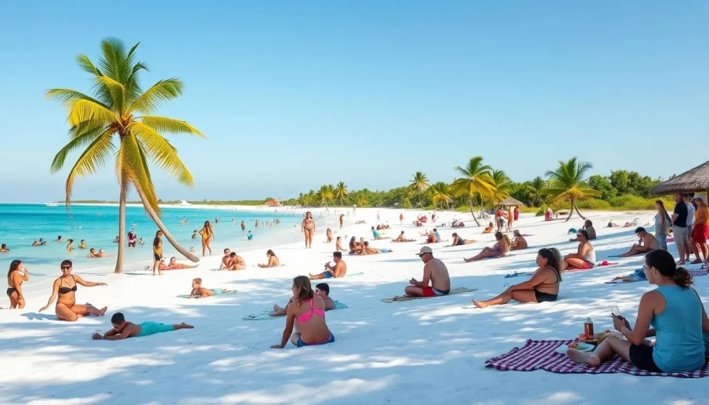 Travelers enjoying a relaxed day at Sombrero Beach near Boot Key Travelers enjoying a relaxed day at Sombrero Beach near Boot Key