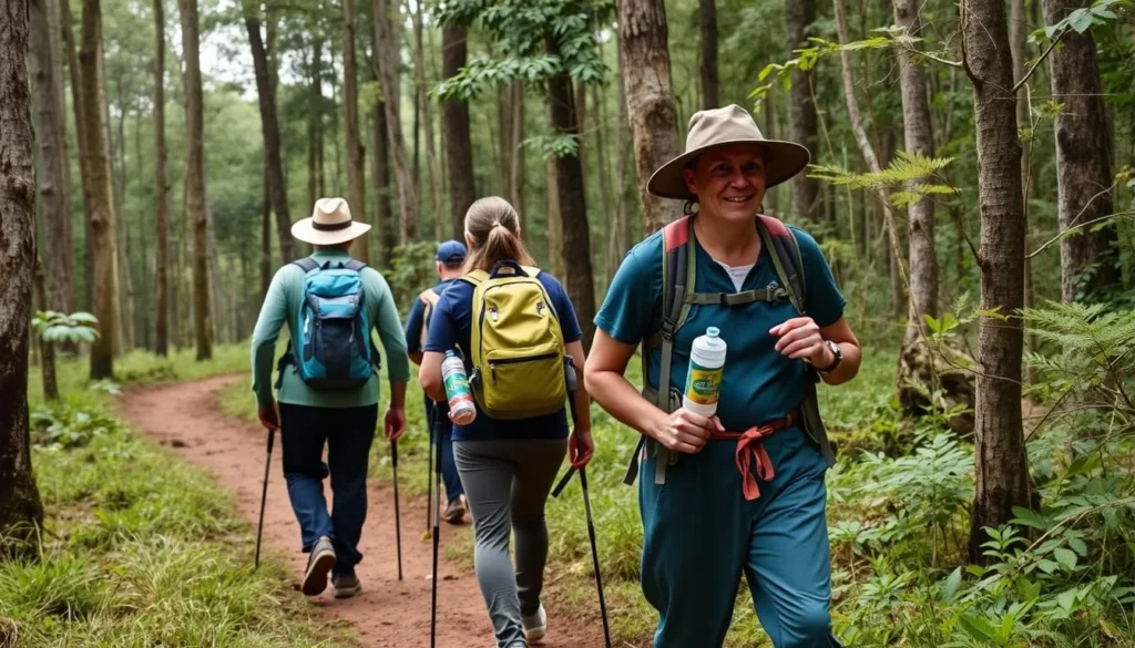 Trekking group with guide in Bogani Nani Wartabone National Park