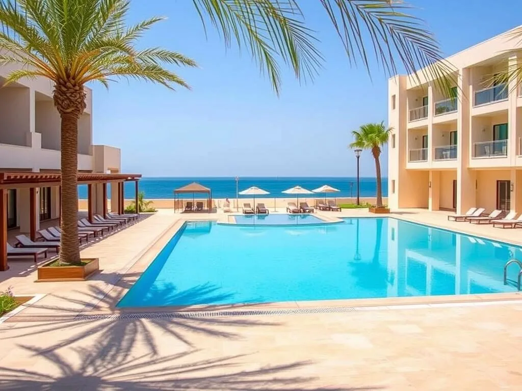 Turtle Beach Resort with swimming pool and sea views in Ras Al Jinz, Oman Turtle Beach Resort with swimming pool and sea views in Ras Al Jinz, Oman