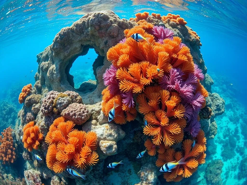 Underwater view of the famous Palancar Reef in Cozumel with its dramatic coral formations and abundant marine life Underwater view of the famous Palancar Reef in Cozumel with its dramatic coral formations and abundant marine life