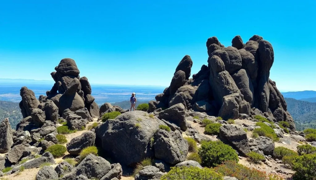 Unique volcanic rock formations at Table Rock in Robert Louis Stevenson State Park