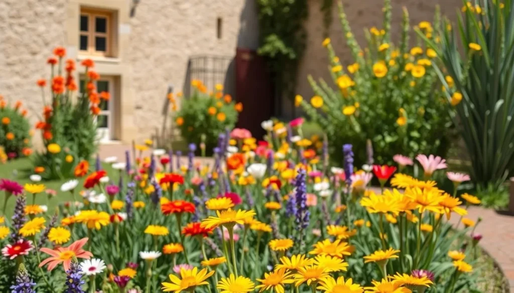 Van Gogh-inspired garden at Espace Van Gogh in Arles with colorful flowers matching his famous painting Van Gogh-inspired garden at Espace Van Gogh in Arles with colorful flowers matching his famous painting