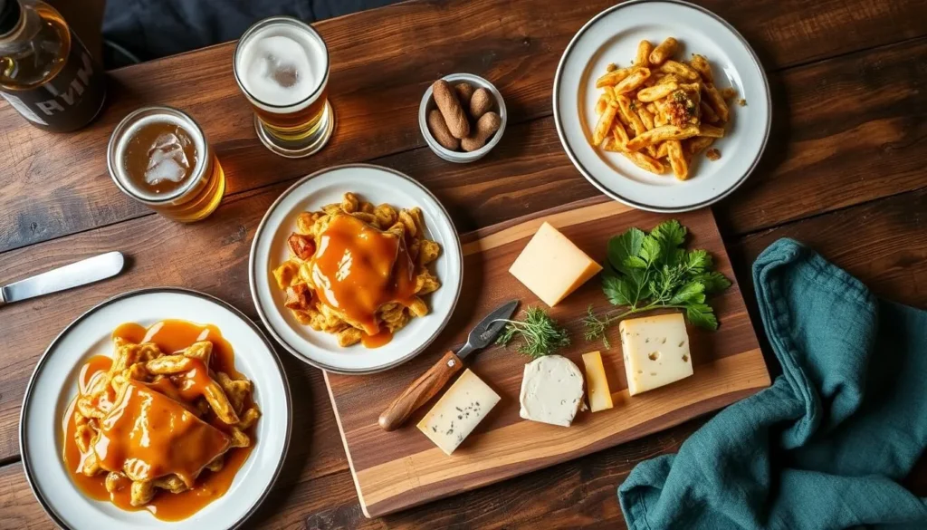 Vermont farm-to-table meal with maple-glazed dishes and local craft beer