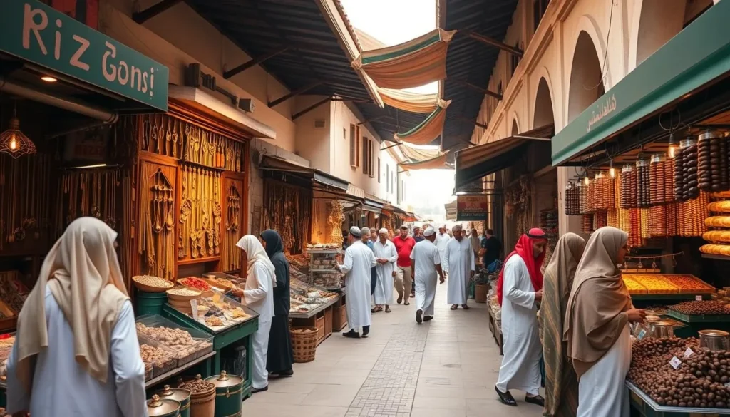 Vibrant Nizwa Souq with vendors selling traditional crafts, spices, and silver