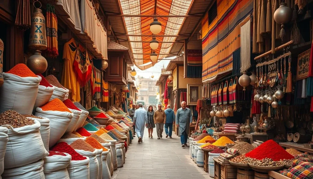 Vibrant traditional bazaar in Ahaz with colorful spices, textiles, and handicrafts Vibrant traditional bazaar in Ahaz with colorful spices, textiles, and handicrafts