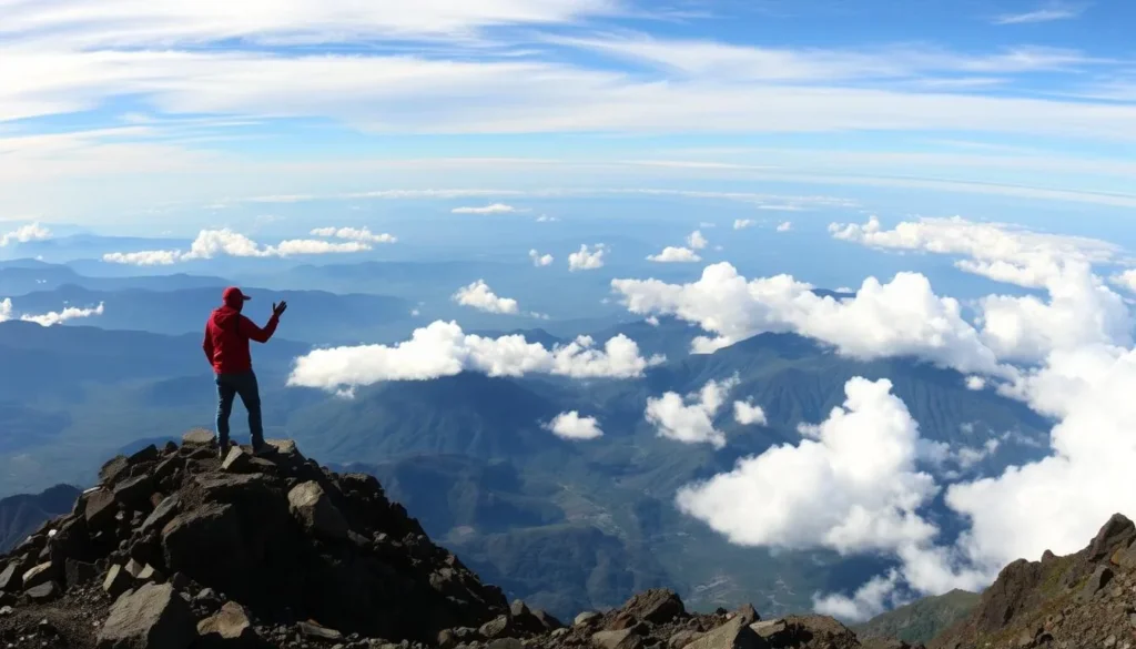 View from Puncak Trikora summit showing panoramic vistas of Papua's central highlands View from Puncak Trikora summit showing panoramic vistas of Papua's central highlands