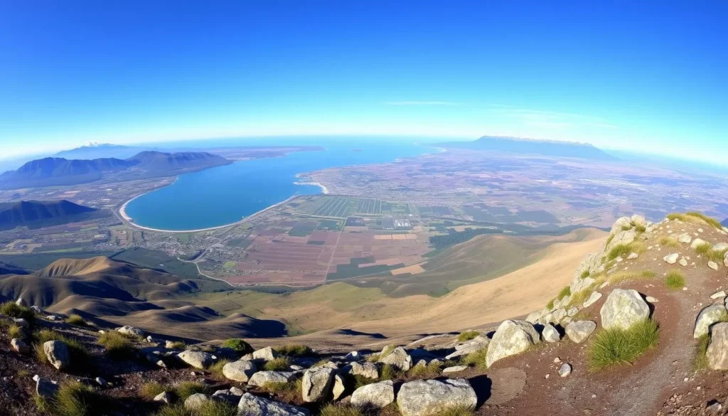 View from Te Mata Peak showing panoramic vista of Hawke's Bay region