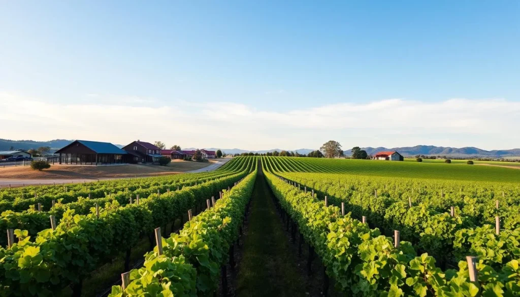 Vineyards in Hunter Valley wine region