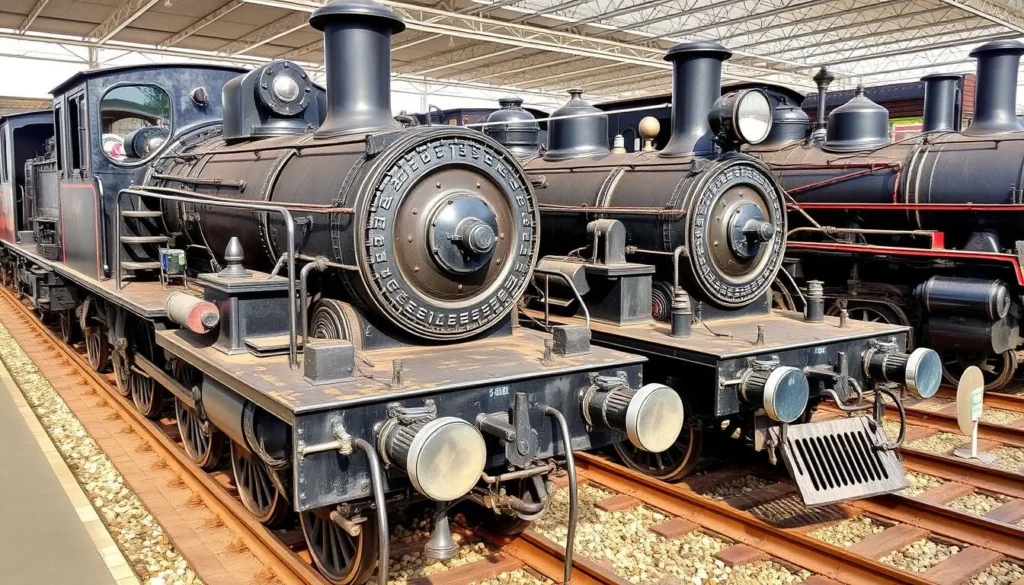 Vintage steam locomotives at the Ambarawa Railway Museum near Salatiga Vintage steam locomotives at the Ambarawa Railway Museum near Salatiga