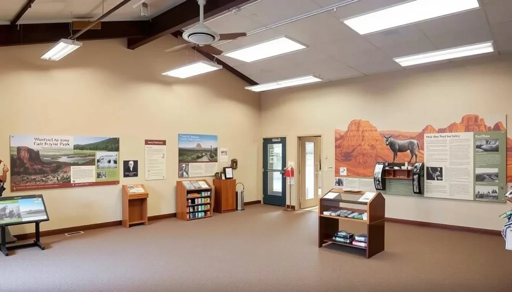 Visitor Center at Caprock Canyons State Park with educational displays about the park's history and wildlife Visitor Center at Caprock Canyons State Park with educational displays about the park's history and wildlife
