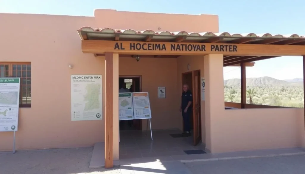 Visitor center at Al Hoceima National Park with informational displays and trail maps Visitor center at Al Hoceima National Park with informational displays and trail maps