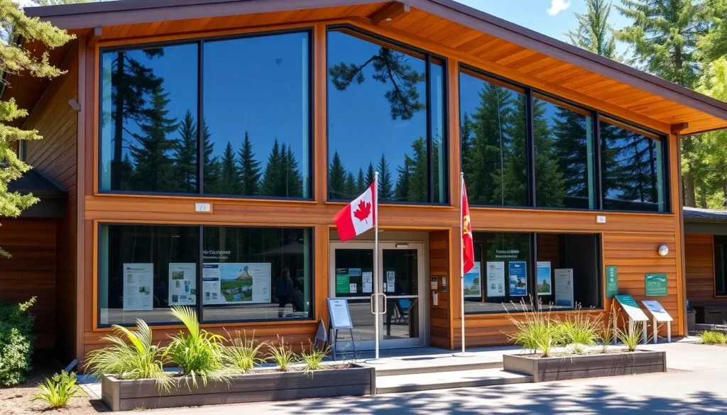 Visitor center at Bruce Peninsula National Park with information displays Visitor center at Bruce Peninsula National Park with information displays
