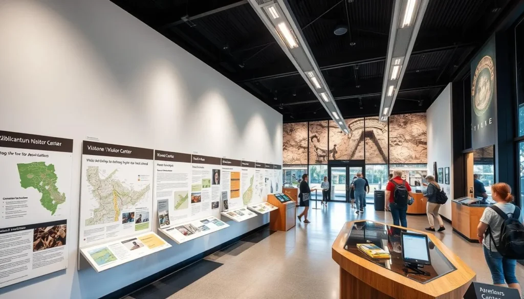 Visitor center at Dzibilchantun National Park with information displays