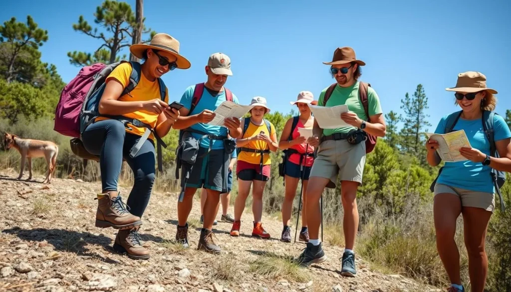 Visitor preparing for a hike at Dunns Creek State Park with proper gear Visitor preparing for a hike at Dunns Creek State Park with proper gear