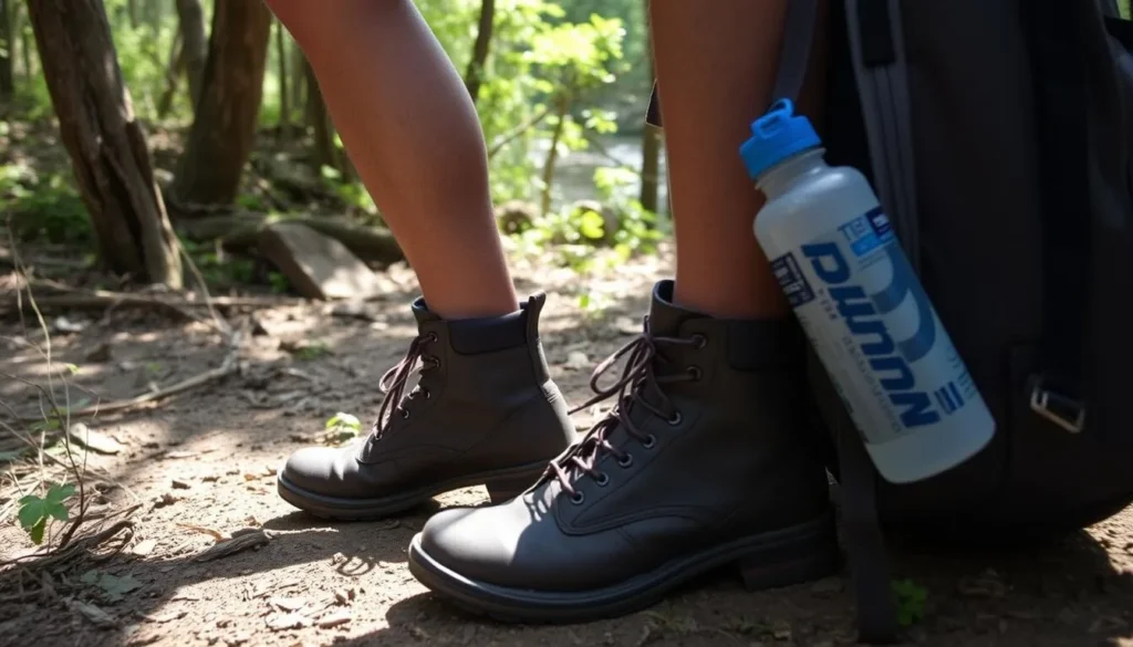 Visitor preparing for a hike at Kattang Nature Reserve with proper gear