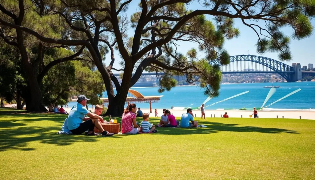 Visitors enjoying a picnic at Nielsen Park in Sydney Harbour National Park
