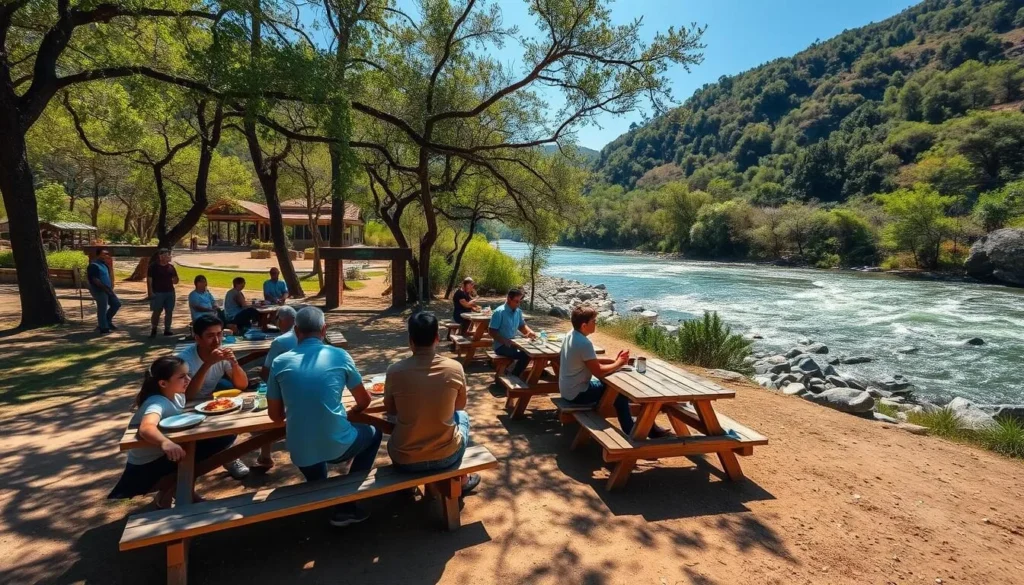 Visitors enjoying a picnic in a designated area of Barranca del Cupatitzio National Park
