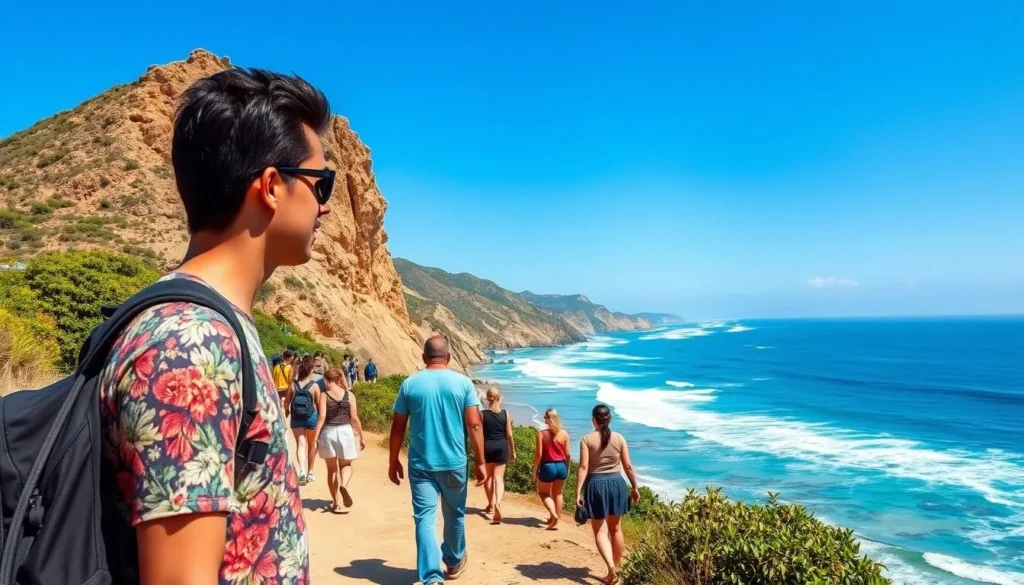 Visitors enjoying a sunny day at Indian Town National Park during the ideal December-April season