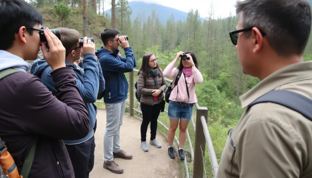 Visitors observing wildlife on a guided tour in Chavash Varmane National Park
