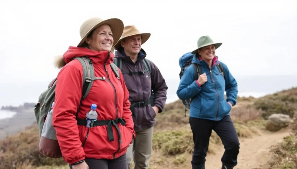 Visitors prepared for coastal weather with appropriate gear at Manchester State Park