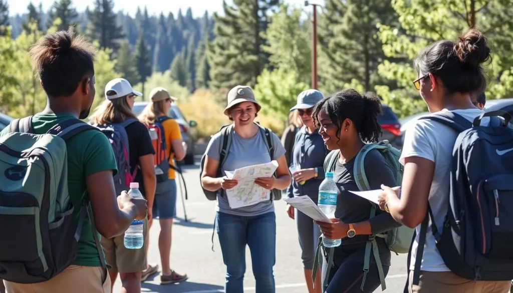 Visitors preparing for a day at Auburn State Recreation Area