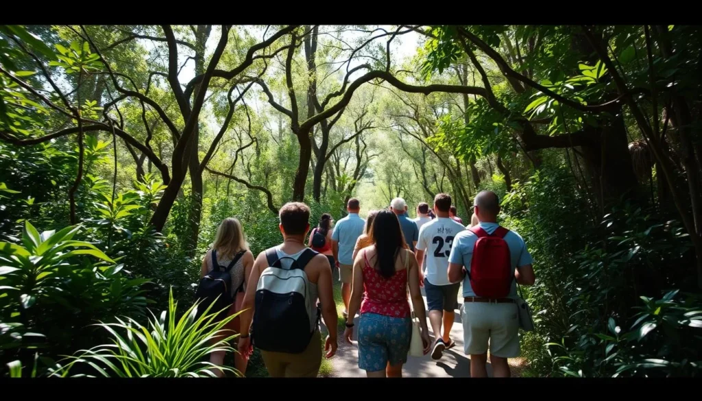 Visitors walking on nature trail at Bill Baggs Cape Florida State Park