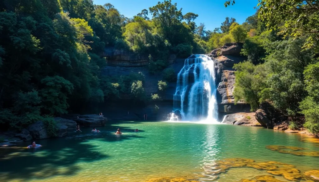 Wangi Falls in Litchfield National Park, a popular swimming spot near Palmerston Wangi Falls in Litchfield National Park, a popular swimming spot near Palmerston