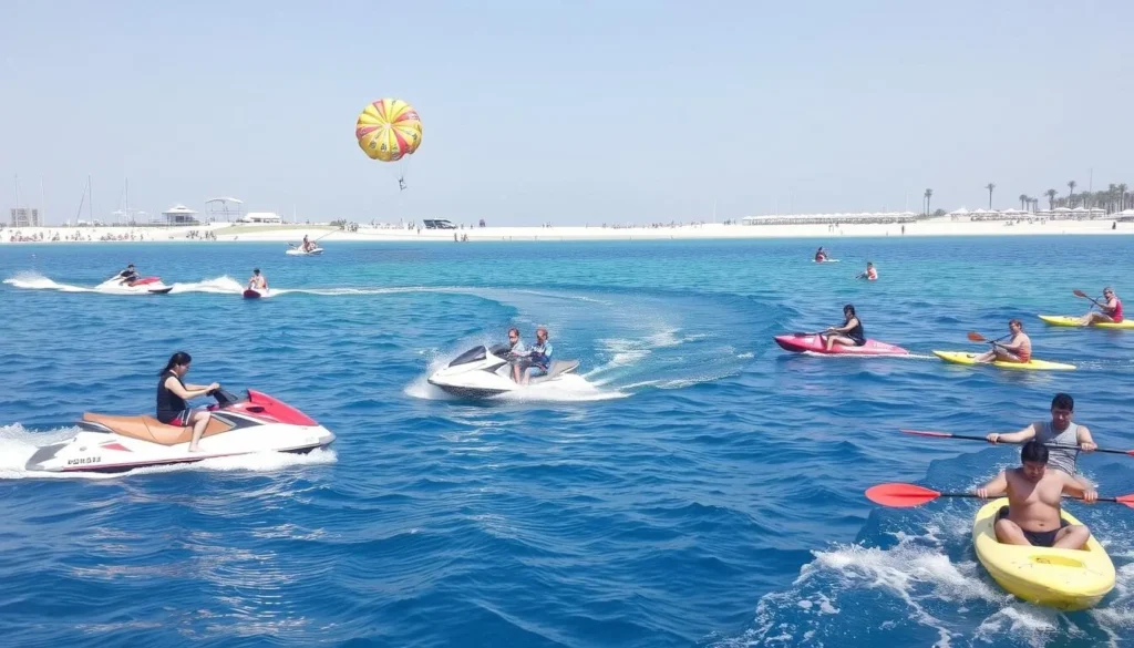 Water sports activities at Katara Beach, Qatar Water sports activities at Katara Beach, Qatar