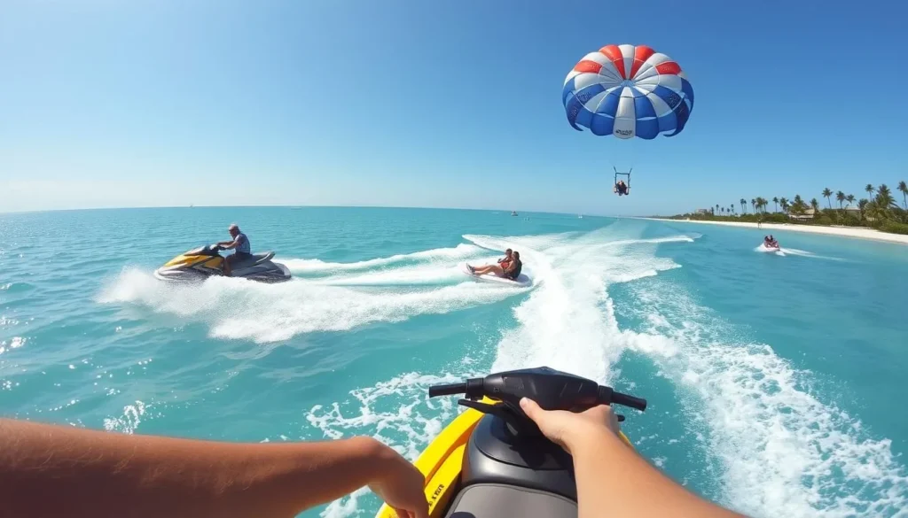 Water sports activities at a beach in Batam