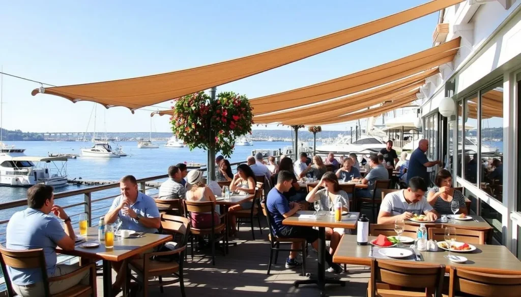Waterfront restaurant in Benicia with outdoor seating and views of the Carquinez Strait Waterfront restaurant in Benicia with outdoor seating and views of the Carquinez Strait