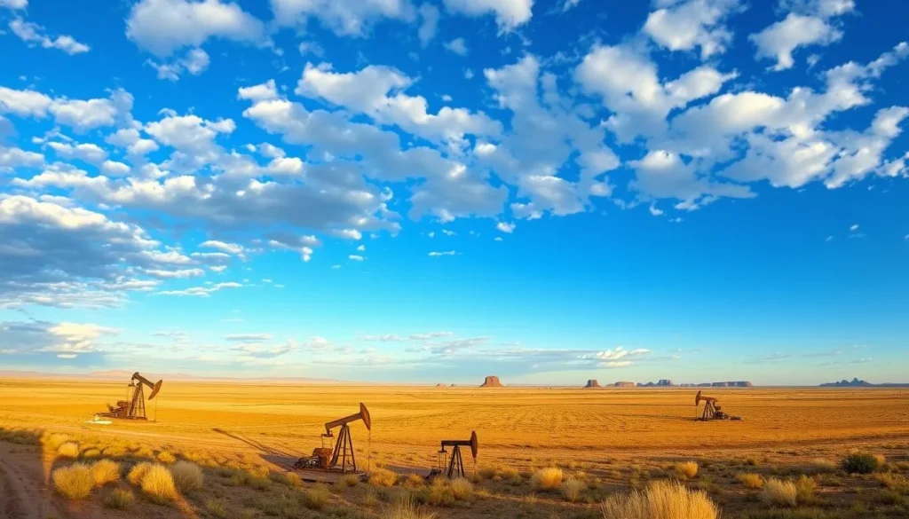 West Texas landscape with oil pumps near West Odessa West Texas landscape with oil pumps near West Odessa