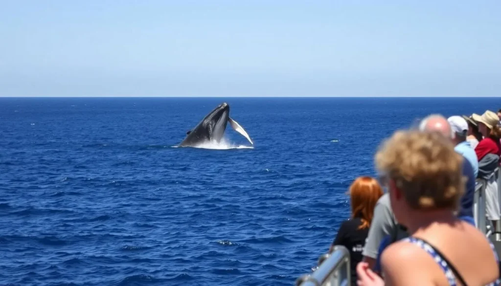 Whale watching from North Point Moreton Island Queensland during migration season