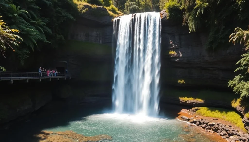 Whangarei Falls from the base viewing platform, a must-do Whangarei New Zealand things to do Whangarei Falls from the base viewing platform, a must-do Whangarei New Zealand things to do