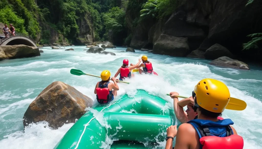 White water rafting on the Cangrejal River in Nombre de Dios National Park