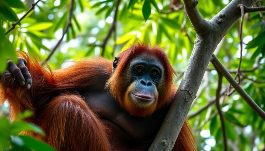 Wild orangutan in the rainforest of Borneo - Indonesia best things to do