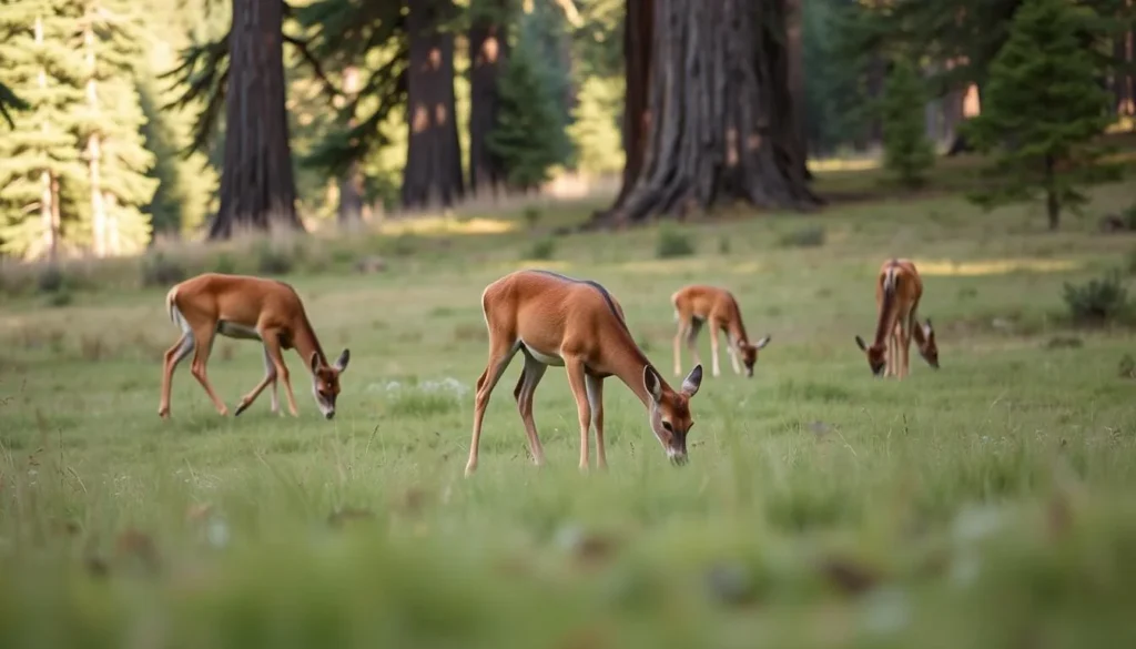 Wildlife viewing at Benbow State Recreation Area showing deer in natural habitat Wildlife viewing at Benbow State Recreation Area showing deer in natural habitat