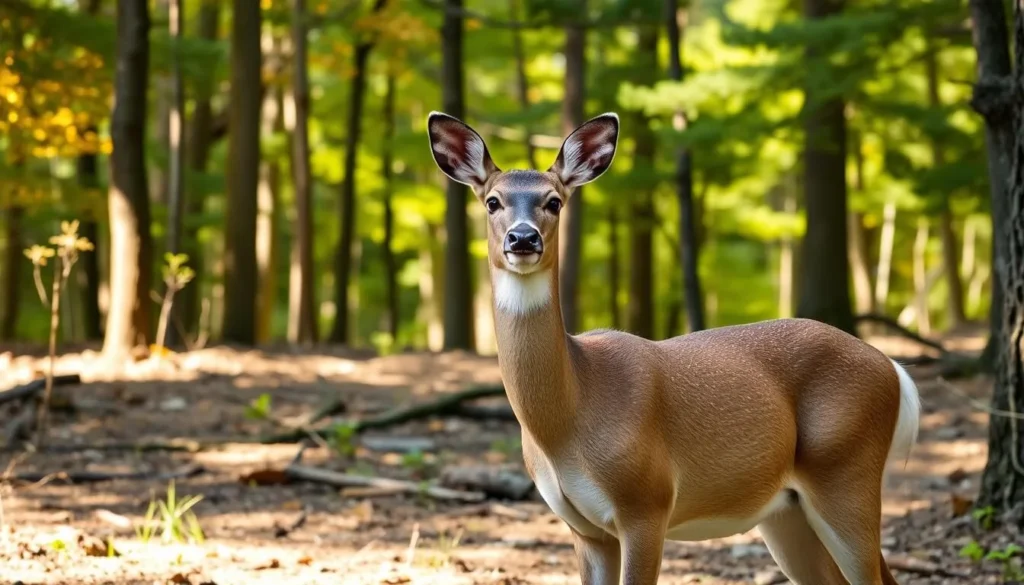 Wildlife viewing at Bon Echo Provincial Park showing a white-tailed deer