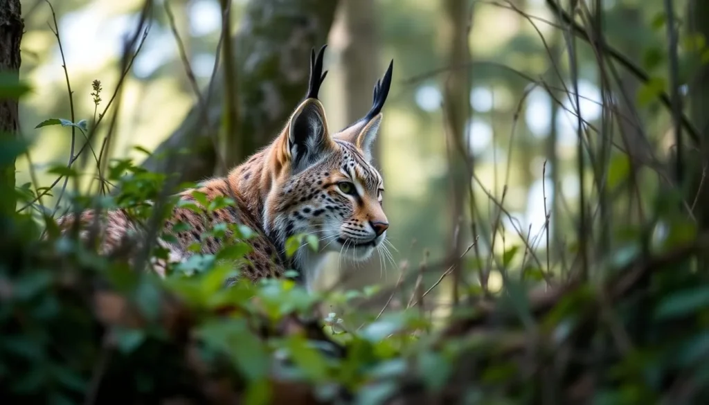 Wildlife viewing in Bashkiriya National Park showing a European lynx in its natural habitat Wildlife viewing in Bashkiriya National Park showing a European lynx in its natural habitat
