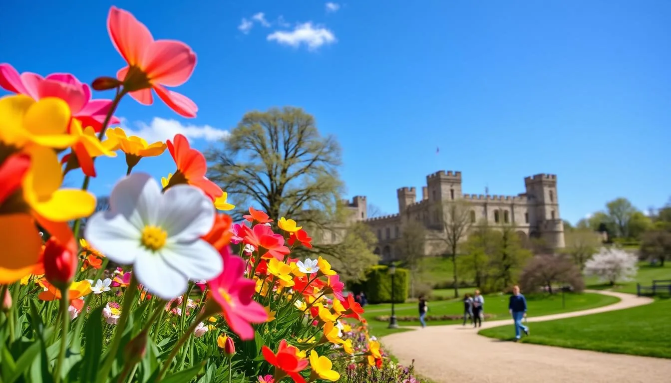 Windsor-Great-Park-in-spring-with-colorful-flowers-and-Windsor-Castle-in-the-background Windsor Great Park in spring with colorful flowers and Windsor Castle in the background