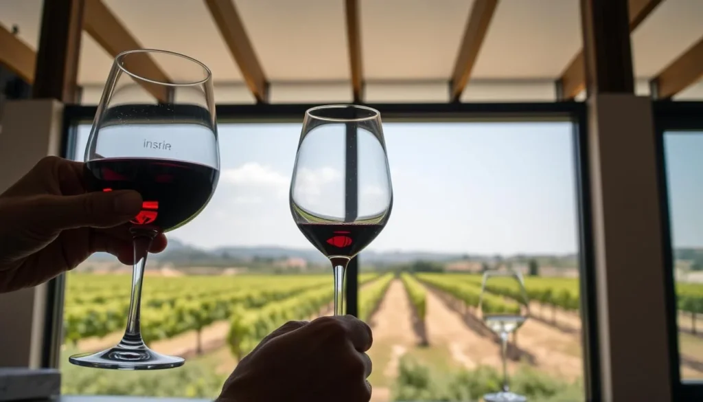 Wine tasting at IXSIR Winery near Batroun with vineyard views