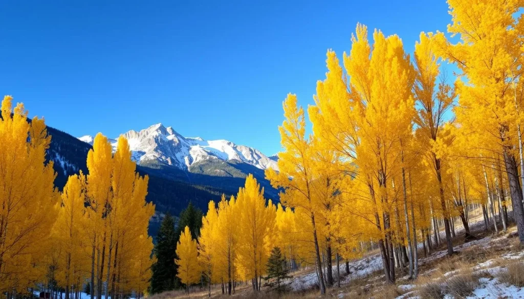 Winter Park Colorado in autumn with colorful aspen trees Winter Park Colorado in autumn with colorful aspen trees