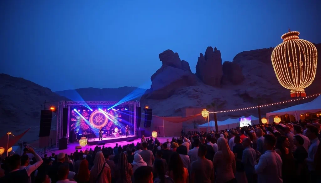 Winter at Tantora Festival in Al Ula with concert performance and light installations Winter at Tantora Festival in Al Ula with concert performance and light installations