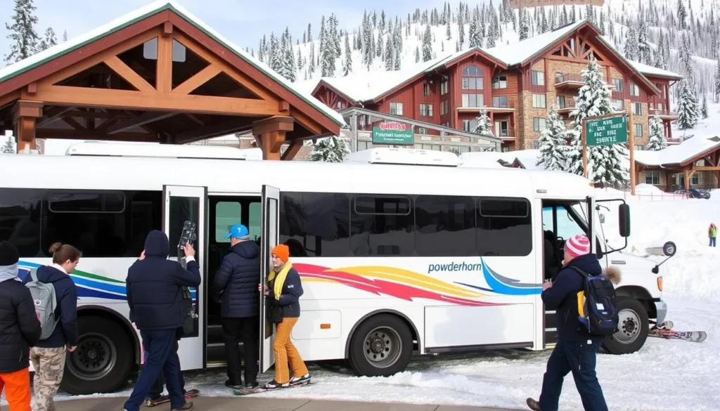 Winter shuttle service at Powderhorn Mountain Resort