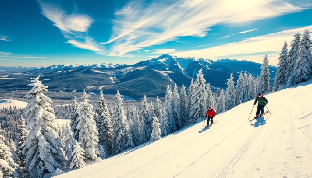 Winter skiing on Mount Mansfield at Stowe Mountain Resort, Vermont Winter skiing on Mount Mansfield at Stowe Mountain Resort, Vermont